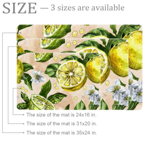 Watercolor Lemon Seamless Pattern Entryway Rug 2x3 ft 1