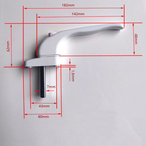 UPVC Window Handle Universal Espag Key Locking For Double Glazing- White UK 1