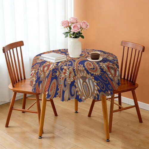 Rund Boho Paisley-duk 60x60 tum vattenavvisande 2