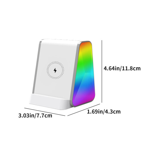 Ασύρματος φορτιστής και ηχείο Bluetooth 15W RGB BT5.3 2