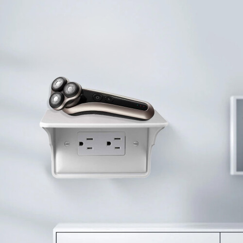 Wall-Mounted Outlet Shelf with Charging Station ABS Plastic 2