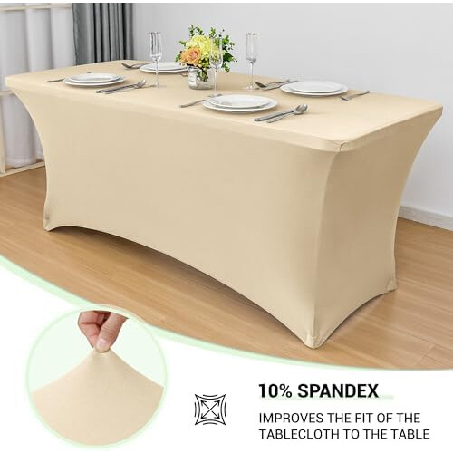 Stretchig spandex bordsduk champagnefärgad 48x24x30 cm 2-pack 1