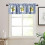 Yellow Lemon Window Valance Blue Tiles Fruit Design Vintage 2