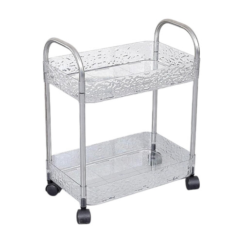 Two-Tier Transparent Plastic Storage Rack