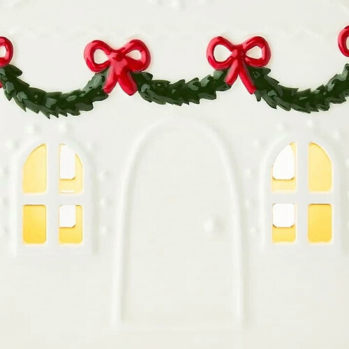 Leutsin LED Ceramic Christmas House - White, 6 inch 1