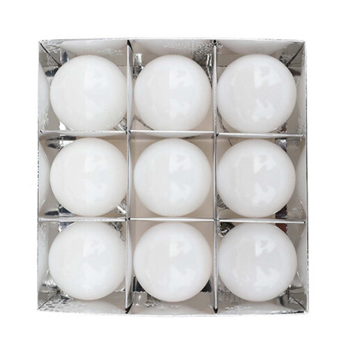 Plastic Pearl Christmas Ornaments White 6 pcs