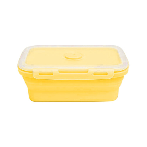 Boîte alimentaire pliable en silicone jaune 1200 ml 2
