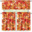 Red Pumpkin Fall Leaf Kitchen Curtains Valance and Tier Set 3