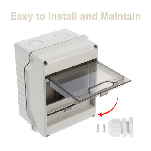 Circuit Breaker Box Plastic White Waterproof 1 Piece 2