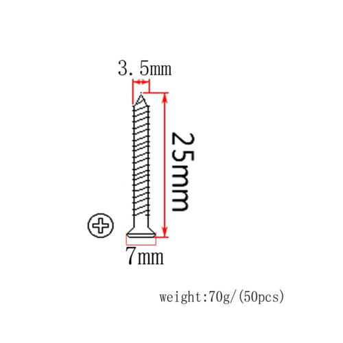Steel Nickel Guitar Bridge Screws 50 pcs 1