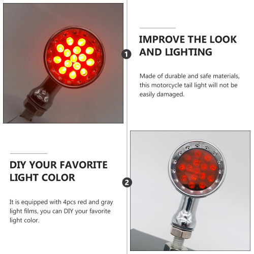 Motorcycle LED Retro Turn Signals Red 1 Pair 12V 1