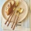Stainless Steel Flatware Set with Wood Handles 5 Pieces 5