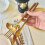 Stainless Steel Flatware Set with Wood Handles 5 Pieces 6