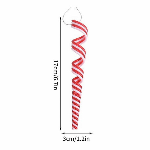 Candy Cane Lollipop Ornaments Red White 6 Pcs 17cm 2