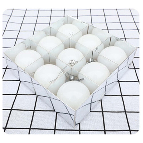 Plastic Pearl Christmas Ornaments White 6 pcs 1