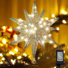 LED Christmas Star Tree Topper Gold 16 Functions