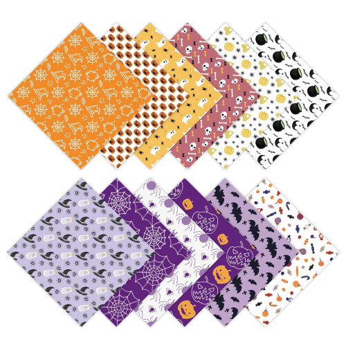 Halloween Wrapping Paper Ghost Bat Spider Web Pumpkin