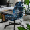 Housse de chaise d'ordinateur extensible, lavable et amovible avec 2