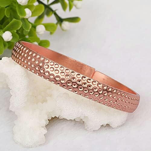Bracciale in rame da donna, realizzato a mano, concavo, puro al 99%. 1