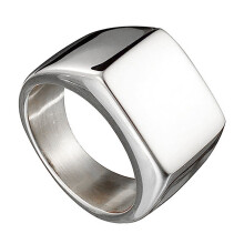 Wedding Ring Stainless Steel Men's Square Band Silver Size 7