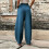Damen Oversized, einfarbige Freizeithose mit elastischem Bund, weit 5