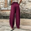 Damen-Freizeithose, einfarbig, mit elastischem Bund, weitem Bein, rot, Größe L 5