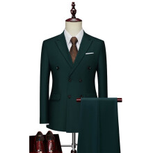 Men's Business Casual Double-Breasted Suit Set with Notch