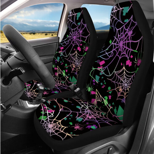 Σετ Καλύμματα Καθισμάτων Αυτοκινήτου με Ιστό Αράχνης για Halloween 14 τεμάχια 1