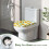 Couvercle de WC blanc tournesol, taille universelle élastique 4