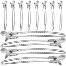 Hair Clips Stainless Steel 12-Pack Large
