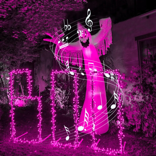 Mini julslingor Grön tråd 200LED Rosa 1