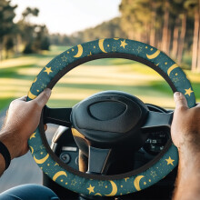 Galaxy Golf Cart Steering Wheel Cover Moon Star Design