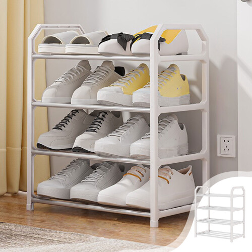 Shoe Rack Organizer White Four-Tier for Bedroom Closet 1