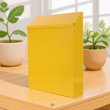 Modern Iron Outdoor Mailbox Yellow 1 Pack