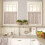 Orange Boho Floral Kitchen Curtains Set Rod Pocket 36 Inch 4