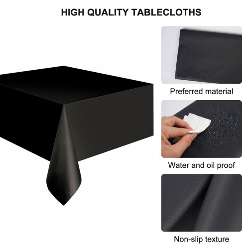 Plastic Tablecloth Rectangle 6x4.5 Ft Sky Blue 2 Pack 2