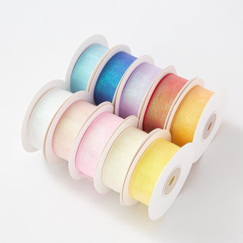 Rött glittertygband 3,7 cm x 2 rullar 2