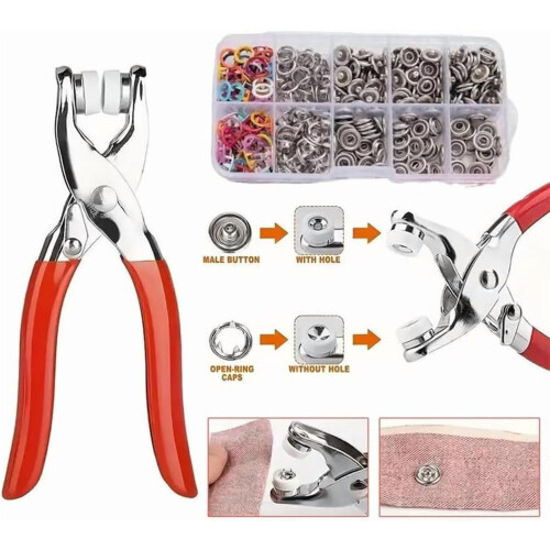 Nähset mit halbfarbigen Metallknöpfen, 100/200/300 Stück 1