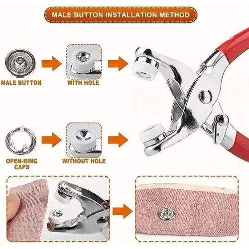 Nähset mit halbfarbigen Metallknöpfen, 100/200/300 Stück 2