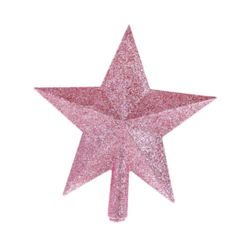 Pink decorative star ornament for Christmas tree, window, 2