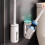 Ensemble brosse WC jetable avec manche et 8 recharges 8