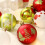 Christmas Tree Ornaments Red Green Gold 16PCS 6