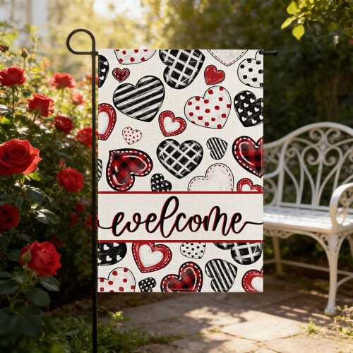 Drapeau décoratif de jardin pour la Saint-Valentin, 32 x 47 cm 1