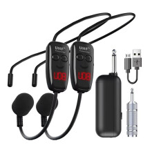 Microphone UHF Rechargeable Casque Sans Fil pour Amplification de la Voix Lors des Conférences D'Enseignement