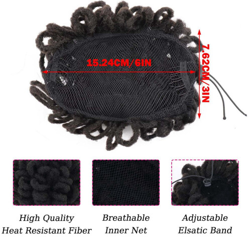 Curly Ponytail Drawstring Bun Extension with Petal Braided 1