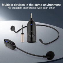 Microphone Sans Fil 2 en 1, Émetteur-Récepteur, Casque Sans Fil et Microphone Portable à Réduction de Bruit pour Amplificateur Vocal