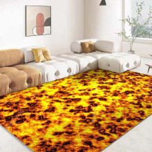 3D Volcano Lava Area Rug Red Nonslip Floor Mat 5x7 ft
