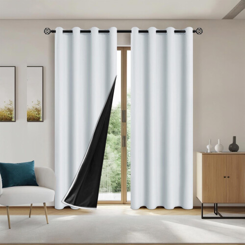 Blackout Curtains White Grommet Panel 39.37"W x 78.75"L 1