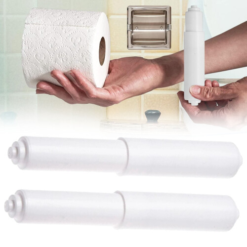 Toilet Paper Holder Rod Replacement 2 Pack White 1