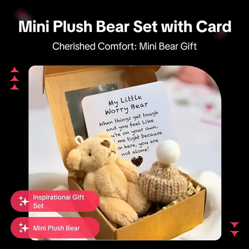 Mini Plush Teddy Bear in Box with Hat Pink Sympathy Gift 2